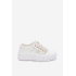 Dámske tenisky s čipkou na platforme Lee Cooper LCW-26-44-4480 Biele - Biela
