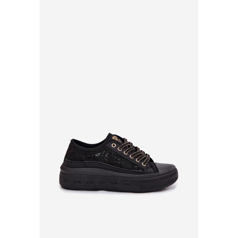 Dámske tenisky s čipkou na platforme Lee Cooper LCW-26-44-4479 Čierne - Čierna