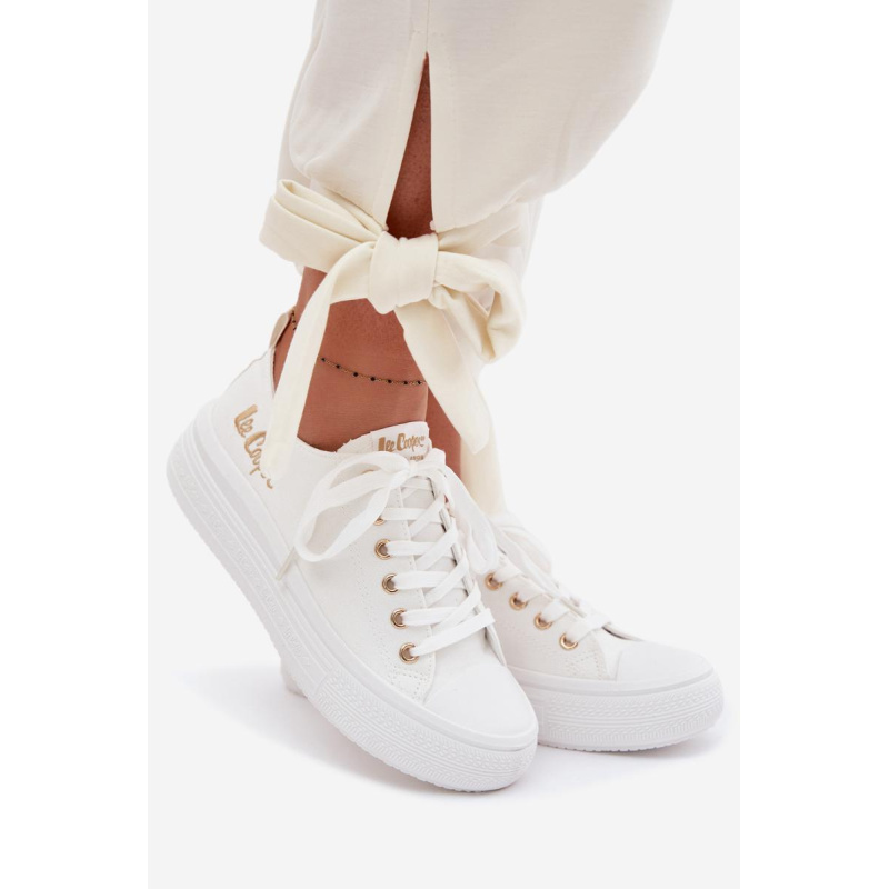 Platformové tenisky Lee Cooper LCW-26-44-4482 Biele
