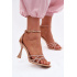 Dámske Sandále Na Opätku S Krištáľmi Redira Šampanská - Zlatá