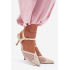 Idira Svetlo béžové sieťované sandále na opätku tkané - Béžová
