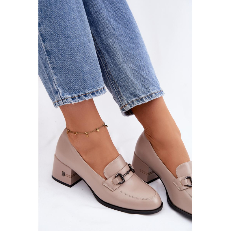 Kožené dámske lodičky Vinceza 18116 Béžové - Béžová