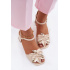 Dámske Sandále Na Päti Vinceza 20283 Béžové S Dekoratívnym Kvetom - Béžová