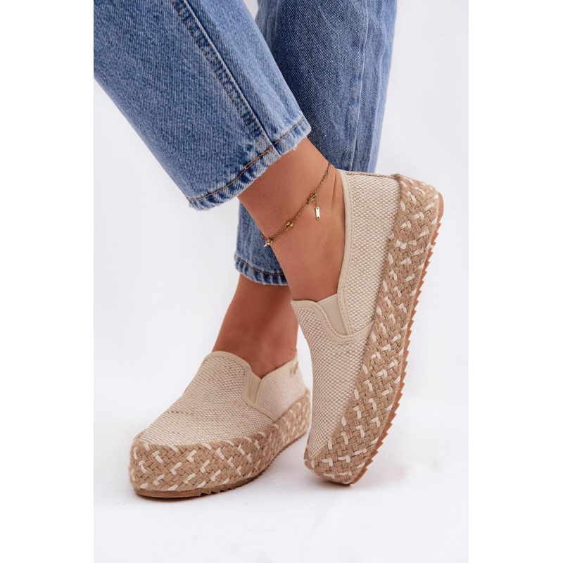 Dámske Espadrile Na Platforme S Pleteným Detailom Lee Cooper LCW-26-31-4332 Béžové