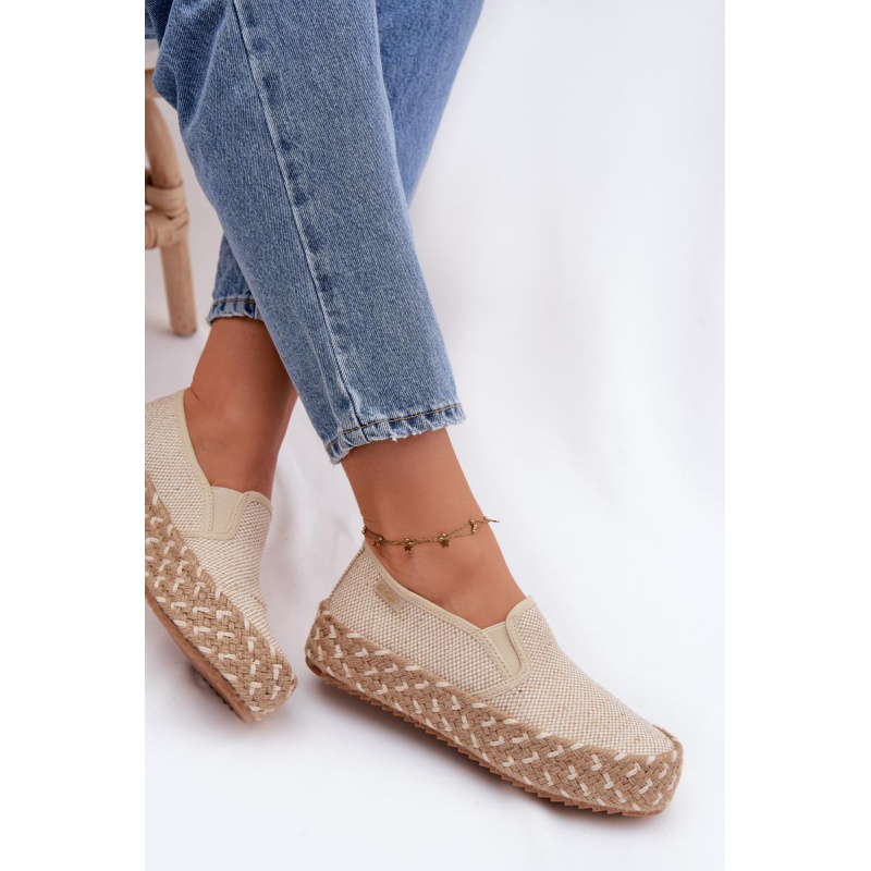 Dámske Espadrile Na Platforme S Pleteným Detailom Lee Cooper LCW-26-31-4332 Béžové