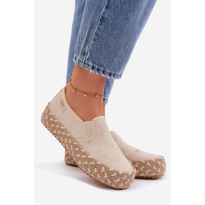 Dámske Espadrile Na Platforme S Pleteným Detailom Lee Cooper LCW-26-31-4332 Béžové