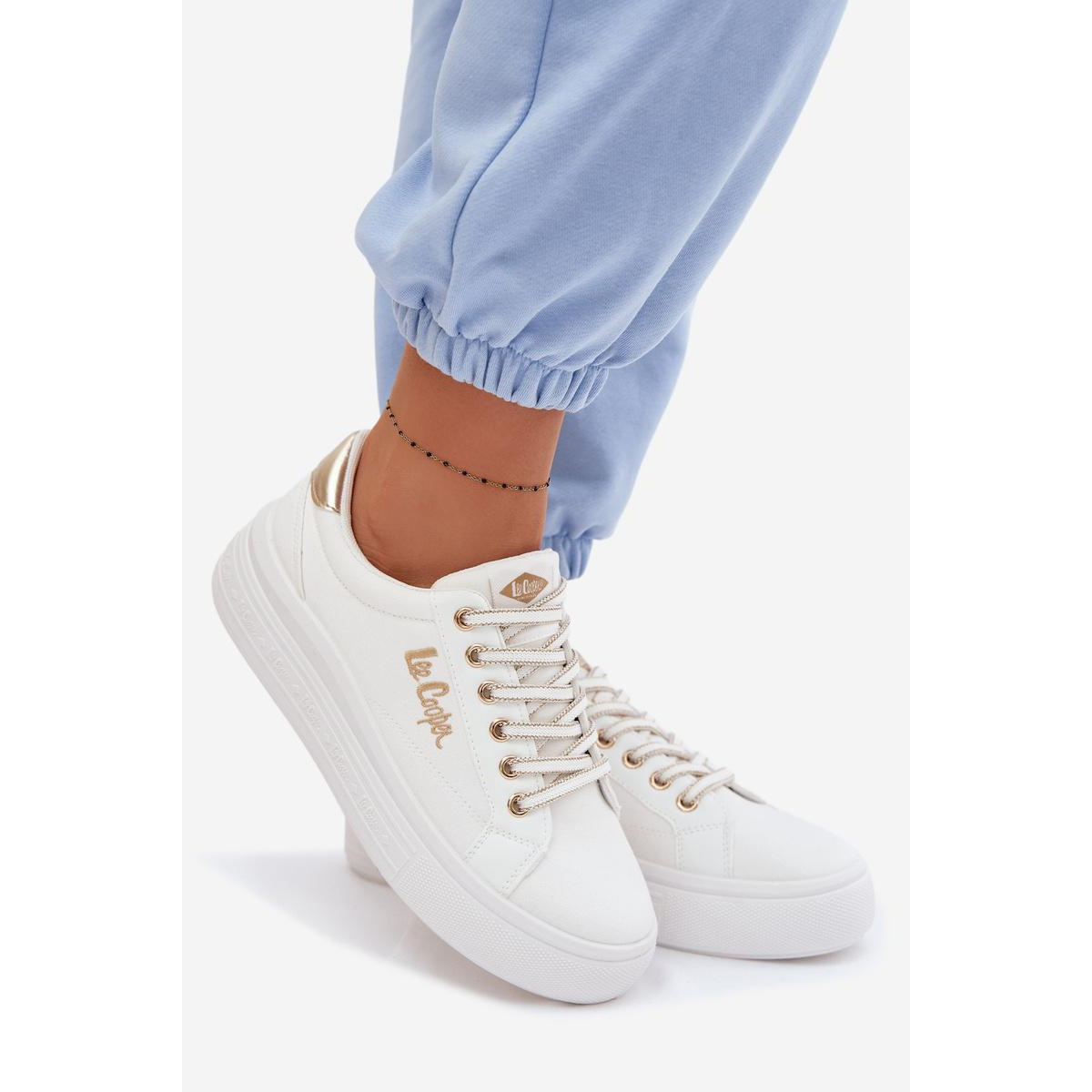 Dámske platformové tenisky Lee Cooper LCW-26-44-4478 Biele - Biela