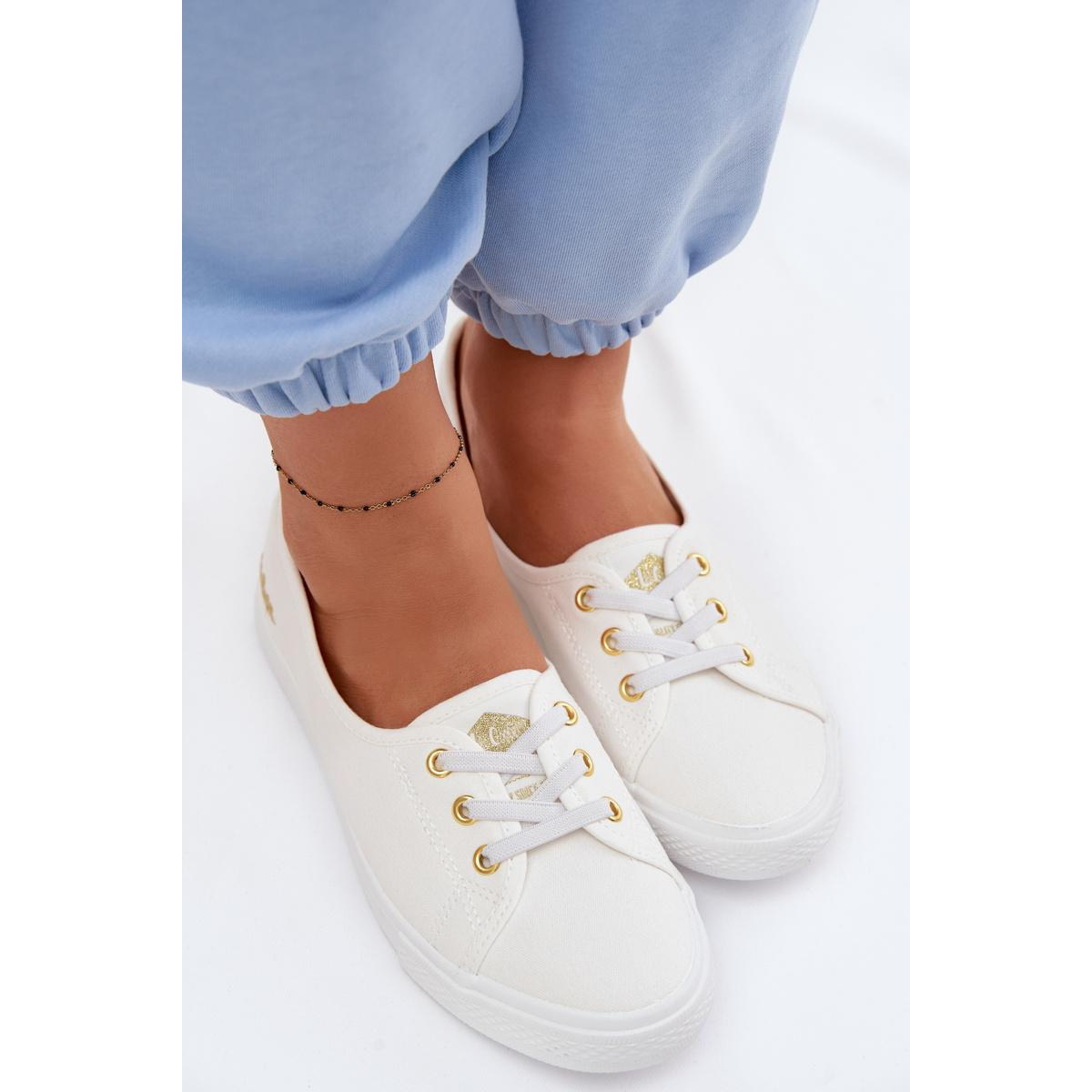 Dámske Tenisky Bielo Zlato Lee Cooper LCW-26-02-4043 - Biela