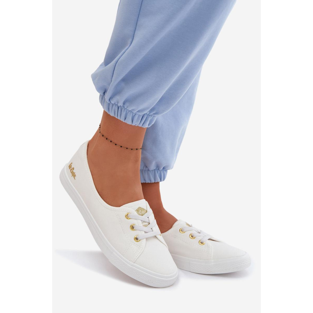 Dámske Tenisky Bielo Zlato Lee Cooper LCW-26-02-4043 - Biela