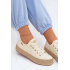Čipkované tenisky Espadrilles na platforme Lee Cooper LCW-26-31-4328 Béžové - Béžová