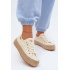 Čipkované tenisky Espadrilles na platforme Lee Cooper LCW-26-31-4328 Béžové - Béžová
