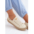 Čipkované tenisky Espadrilles na platforme Lee Cooper LCW-26-31-4328 Béžové - Béžová