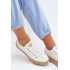 Čipkované tenisky Espadrilles na platforme Lee Cooper LCW-26-31-4326 Biele - Biela