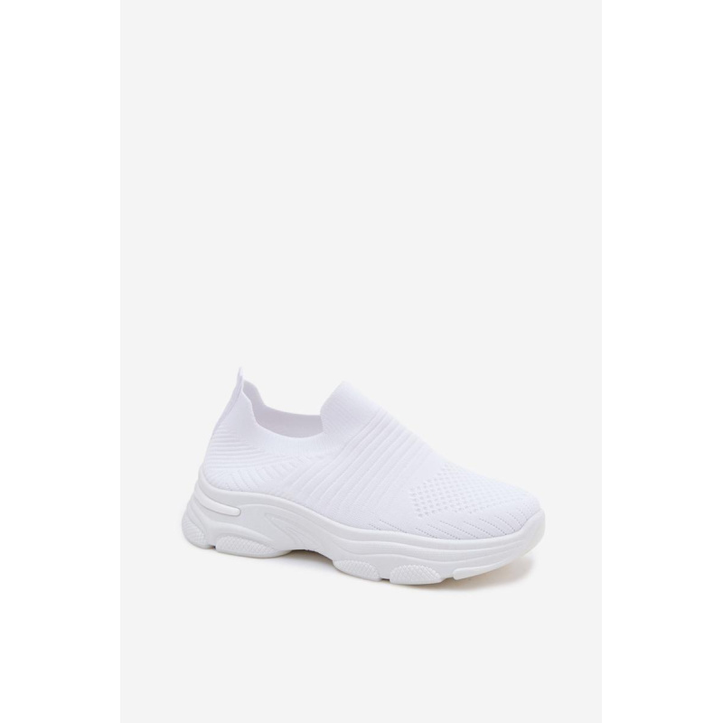 Materiálové Slip-On Dámske Športové Topánky Biele Floraine - Biela