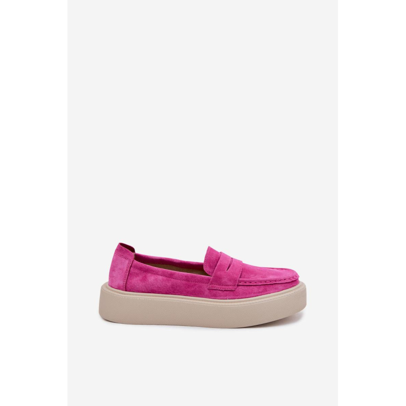 Vinceza Fuchsia mokasíny z prírodného semišu na platforme - Odtiene ružovej