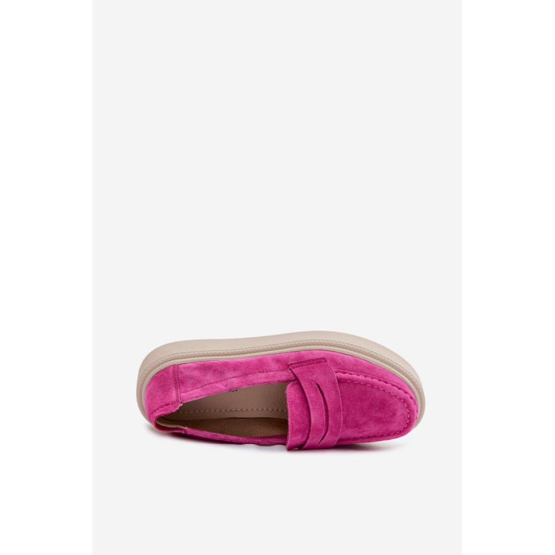 Vinceza Fuchsia mokasíny z prírodného semišu na platforme - Odtiene ružovej