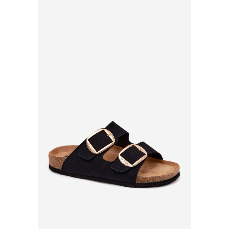 Dámske sandále s korkovou podrážkou a remienkami Lee Cooper LCW-26-35-4455L Čierne - Čierna