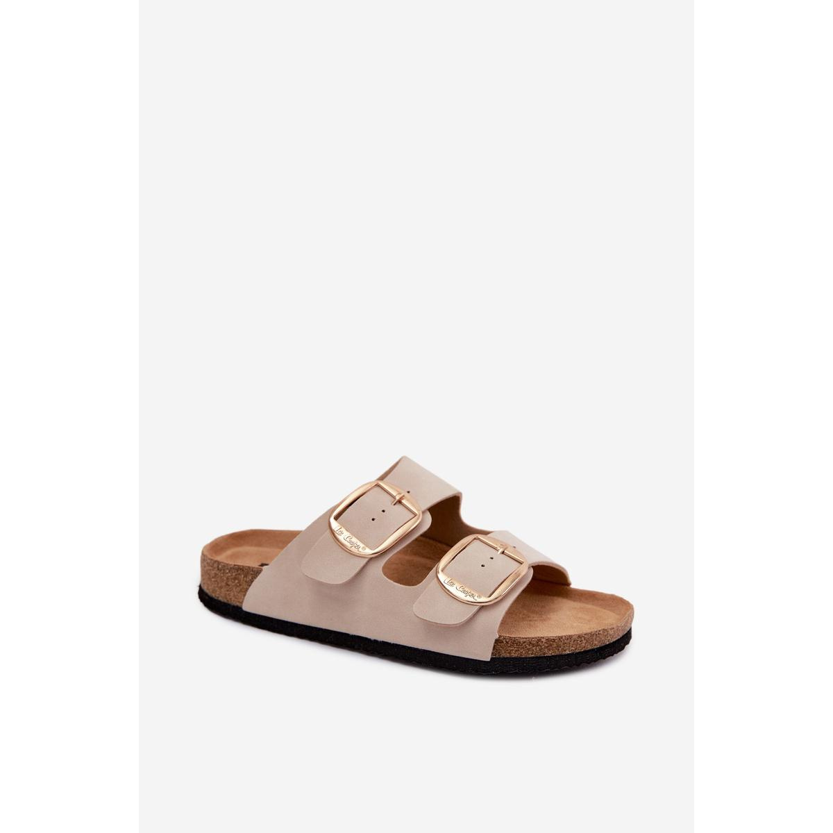 Dámske Papuče S Korkovou Podrážkou A Sponami Lee Cooper LCW-26-35-4454L Béžové - Béžová