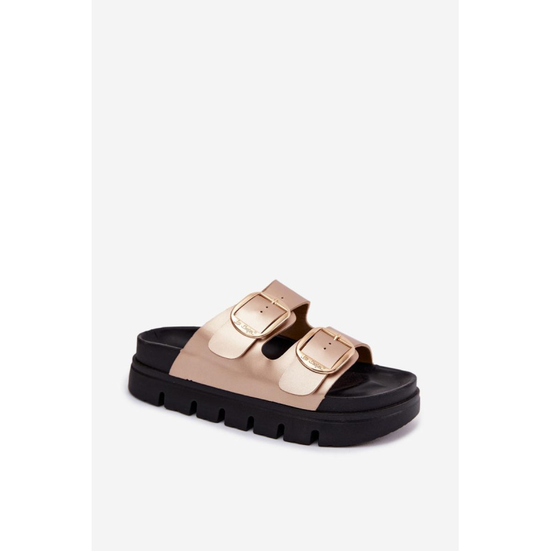 Dámske platformové sandále s prackami Lee Cooper LCW-26-35-4462L Zlaté