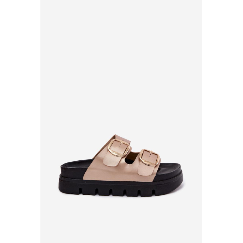 Dámske platformové sandále s prackami Lee Cooper LCW-26-35-4462L Zlaté
