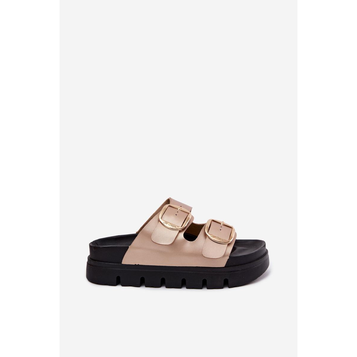 Dámske platformové sandále s prackami Lee Cooper LCW-26-35-4462L Zlaté
