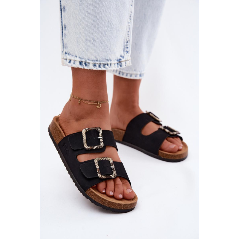 Dámske Čierne Papuče S Remienkami Lee Cooper LCW-26-35-4450L - Čierna