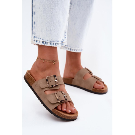 Dámske Papuče Khaki s Klipsami Lee Cooper LCW-26-35-4451L - Béžová