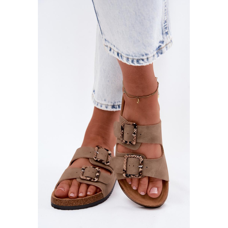 Dámske Papuče Khaki s Klipsami Lee Cooper LCW-26-35-4451L - Béžová