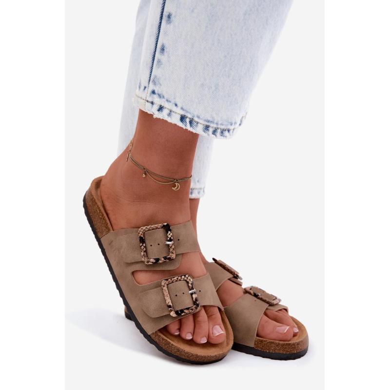 Dámske Papuče Khaki s Klipsami Lee Cooper LCW-26-35-4451L - Béžová