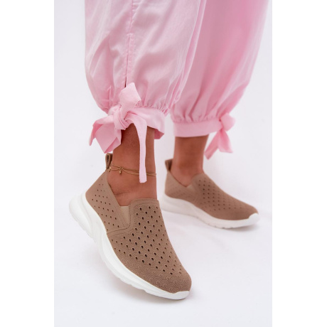 Dámske Slip-On Sietové Topánky Béžové Geressa - Béžová