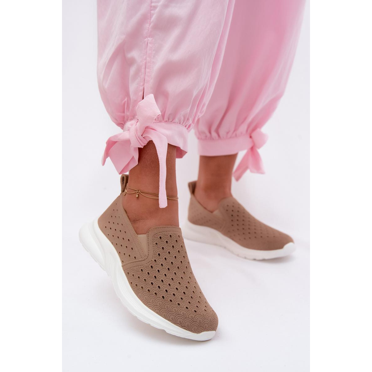 Dámske Slip-On Sietové Topánky Béžové Geressa - Béžová