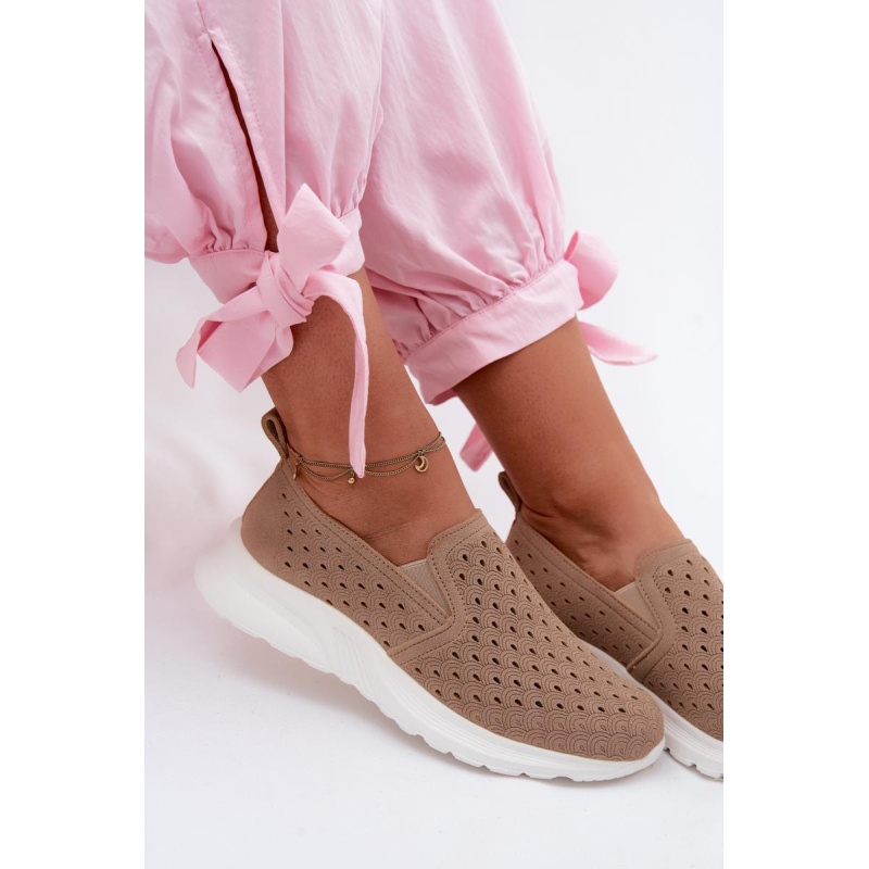 Dámske Slip-On Sietové Topánky Béžové Geressa - Béžová