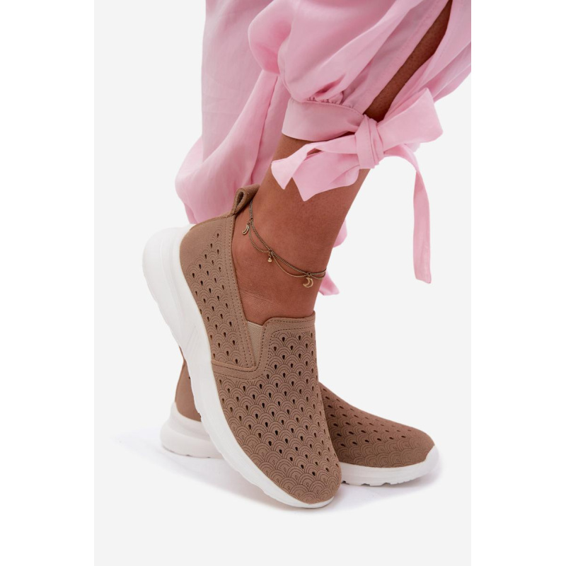 Dámske Slip-On Sietové Topánky Béžové Geressa - Béžová