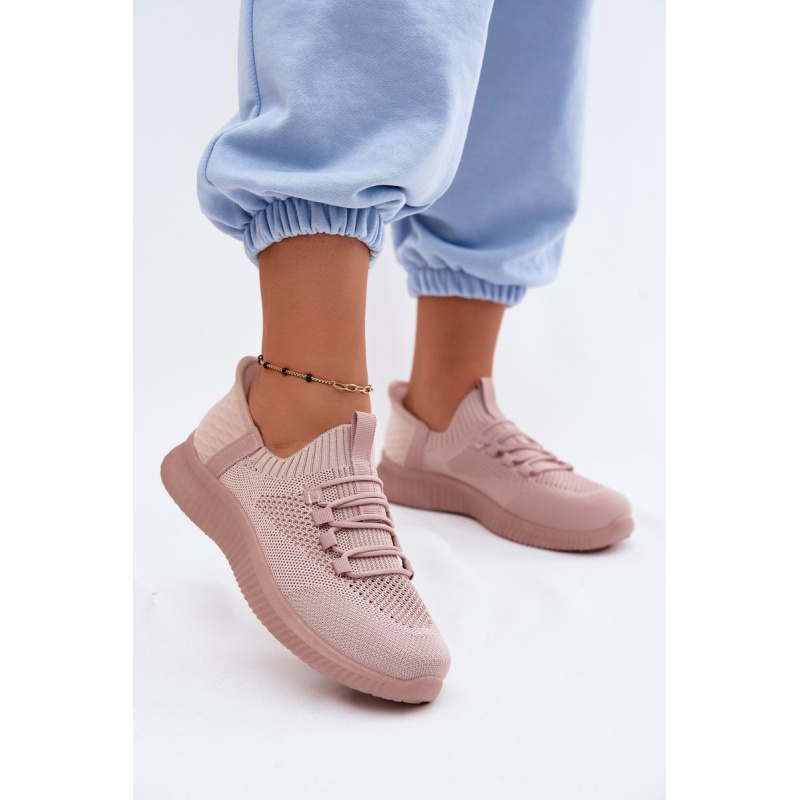 Materiálové Slip-On Dámske Športové Topánky Ružové Olive - Odtiene ružovej