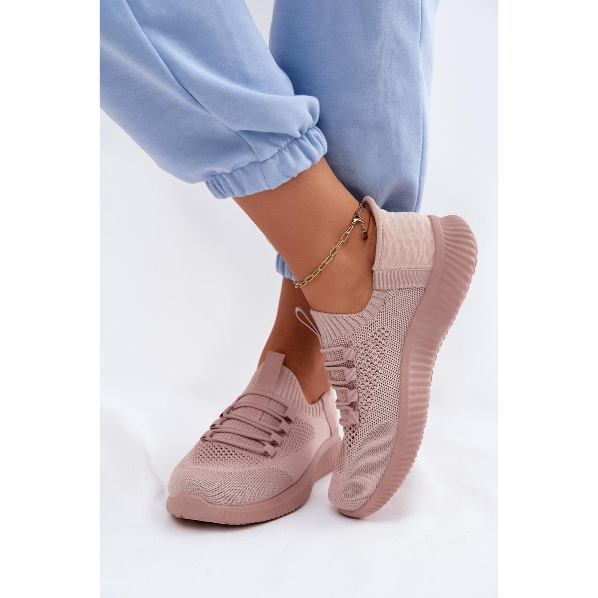 Materiálové Slip-On Dámske Športové Topánky Ružové Olive - Odtiene ružovej