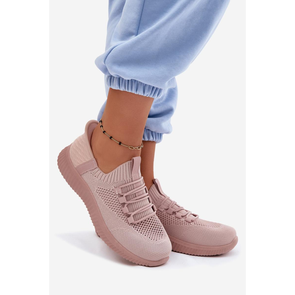 Materiálové Slip-On Dámske Športové Topánky Ružové Olive - Odtiene ružovej