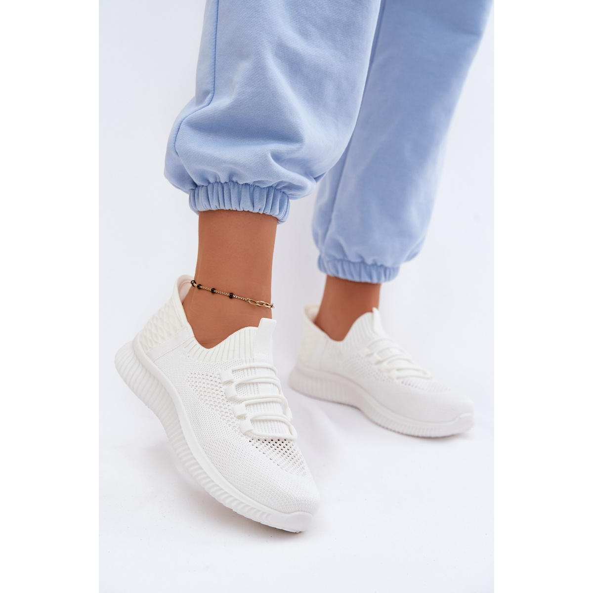 Materiálové Slip-On Dámske Športové Topánky Biele Olive - Biela