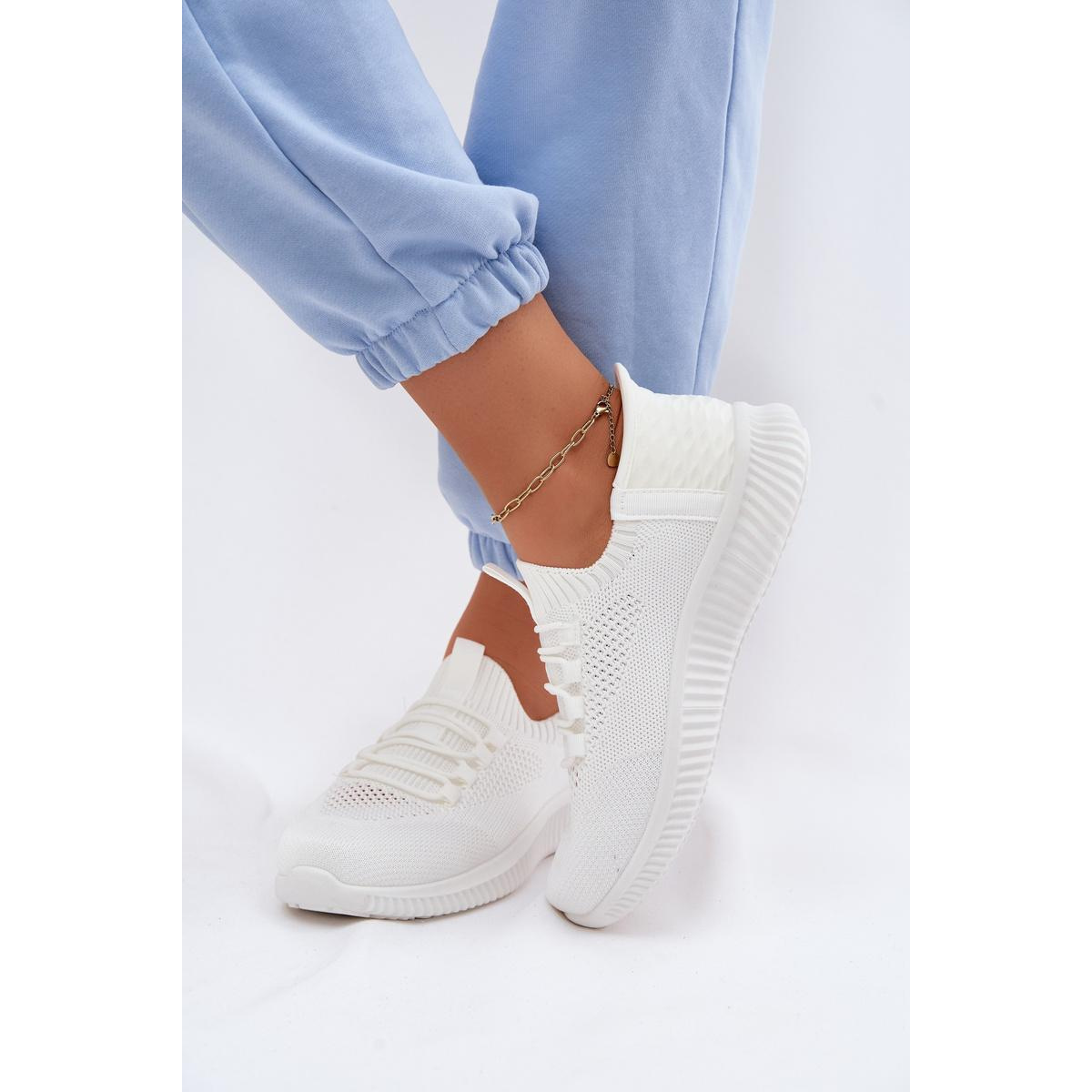 Materiálové Slip-On Dámske Športové Topánky Biele Olive - Biela