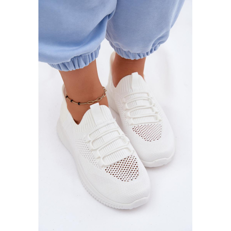 Materiálové Slip-On Dámske Športové Topánky Biele Olive - Biela