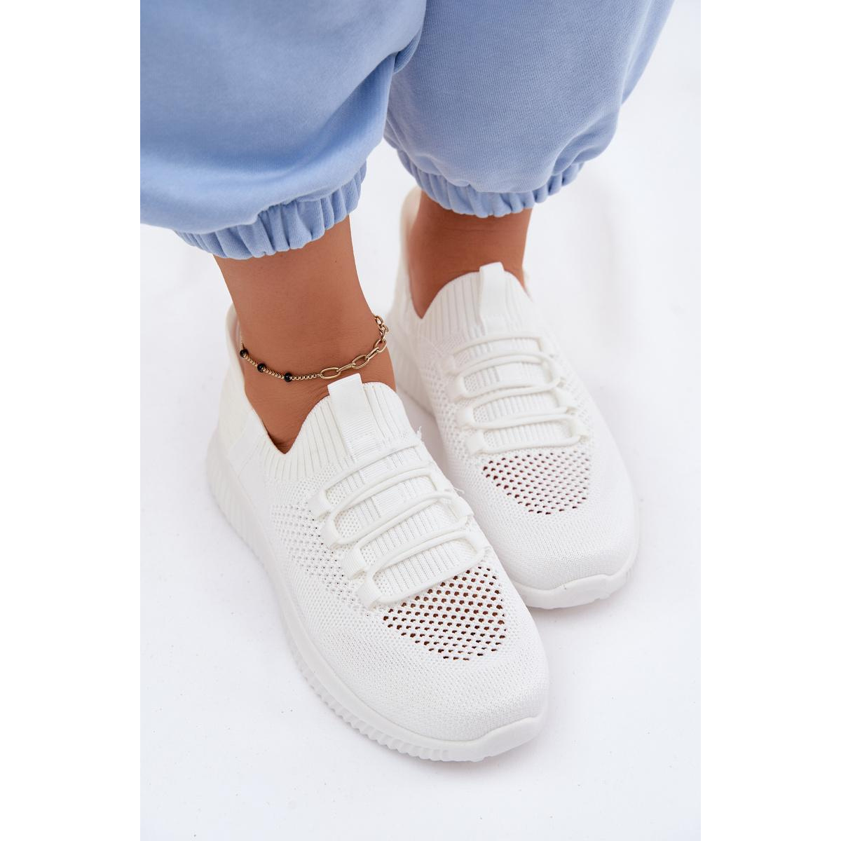 Materiálové Slip-On Dámske Športové Topánky Biele Olive - Biela