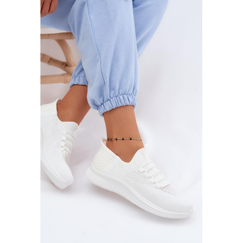Materiálové Slip-On Dámske Športové Topánky Biele Olive - Biela