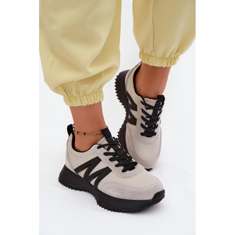 Kožené Dámske Semišové Tenisky Na Platforme Vinceza 41521 Sivé - Odtiene sivej a striebornej