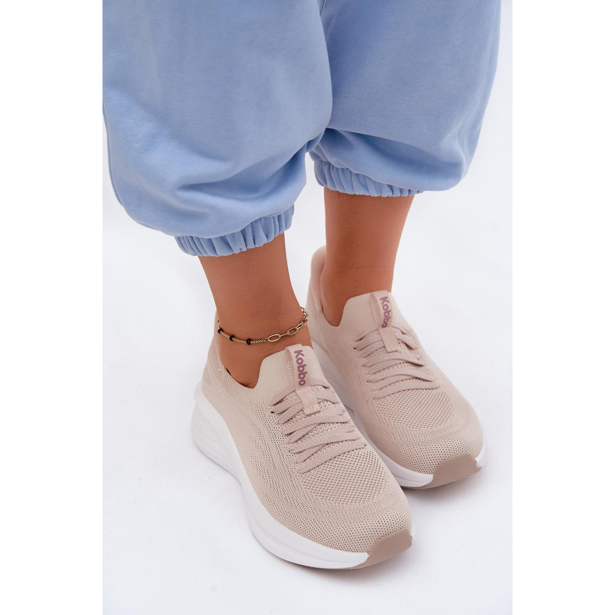 Materiálové Športové Topánky Dámske Slip-On Sneakers Kobbo 102425 Béžové - Béžová