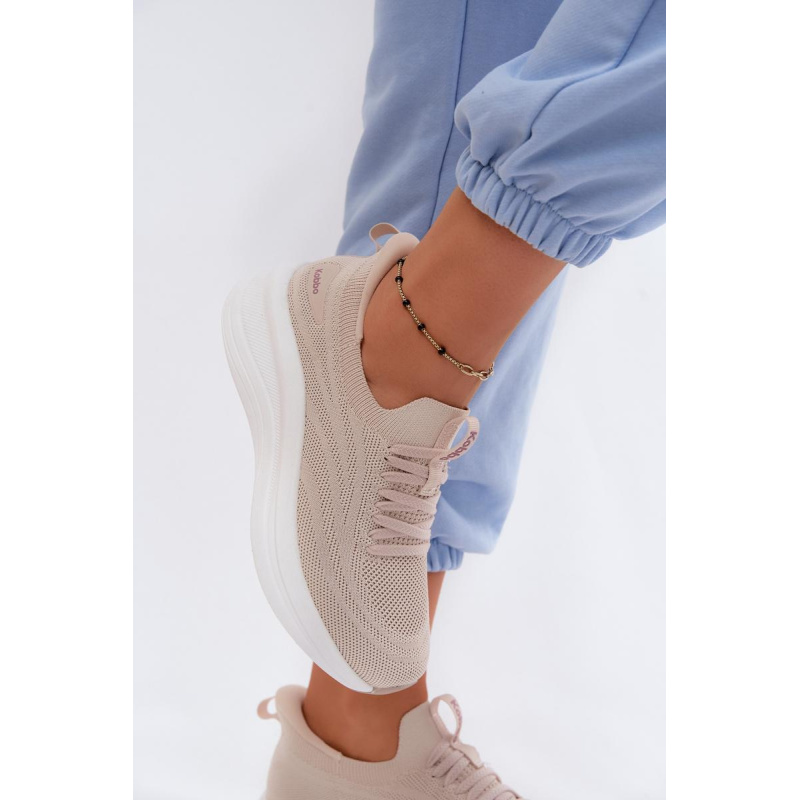 Materiálové Športové Topánky Dámske Slip-On Sneakers Kobbo 102425 Béžové - Béžová