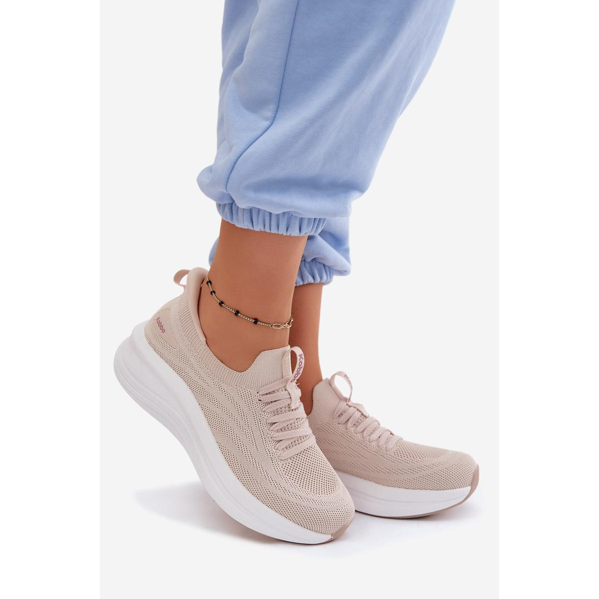 Materiálové Športové Topánky Dámske Slip-On Sneakers Kobbo 102425 Béžové - Béžová
