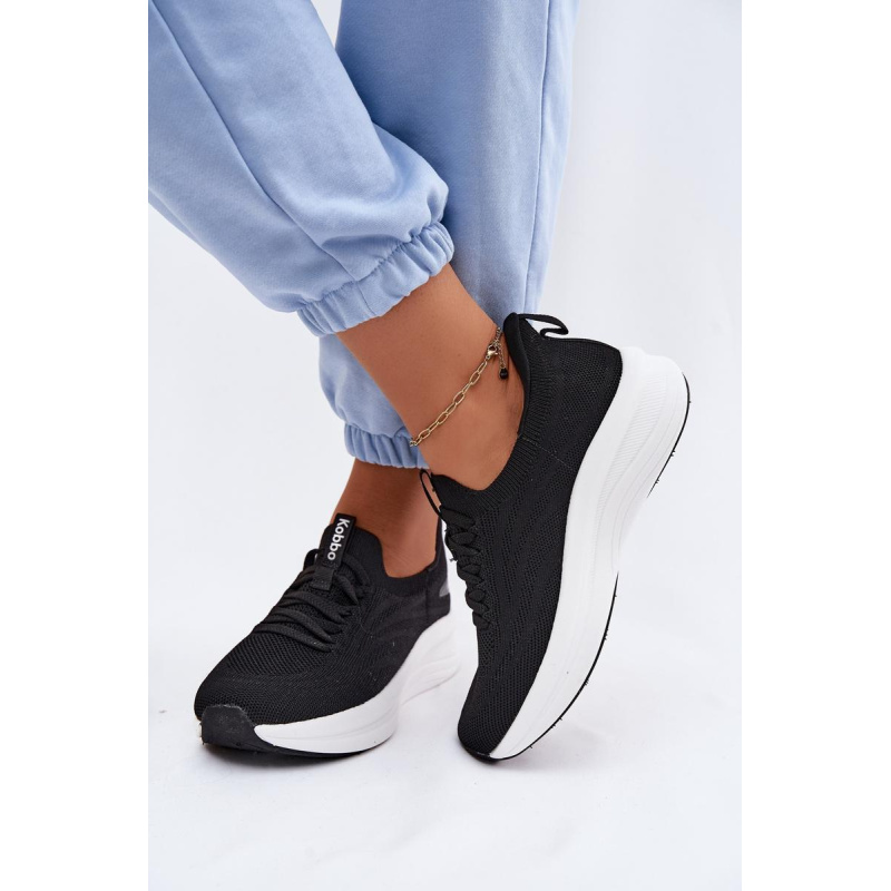 Materiálové Športové Topánky Dámske Slip-On Kobbo 102425 Čierne - Čierna