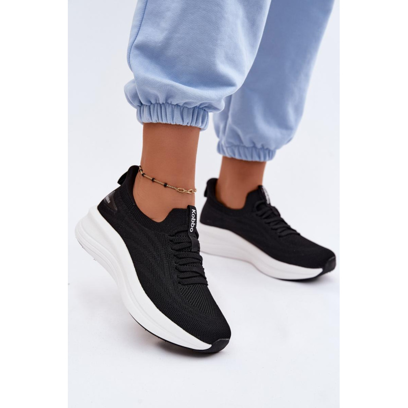 Materiálové Športové Topánky Dámske Slip-On Kobbo 102425 Čierne - Čierna