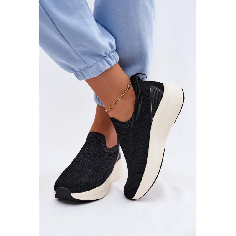 Dámske Slip-On Tenisky Materiál Kobbo 102424 Čierne - Čierna