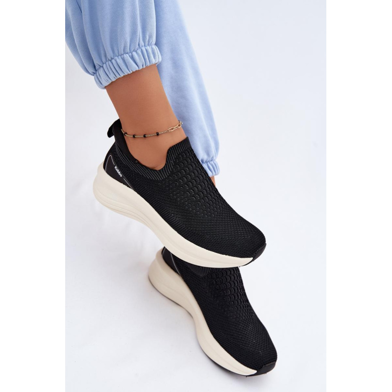 Dámske Slip-On Tenisky Materiál Kobbo 102424 Čierne - Čierna