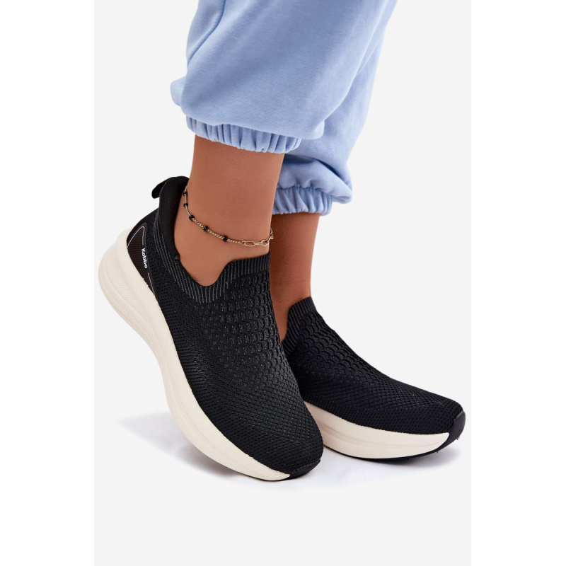 Dámske Slip-On Tenisky Materiál Kobbo 102424 Čierne - Čierna